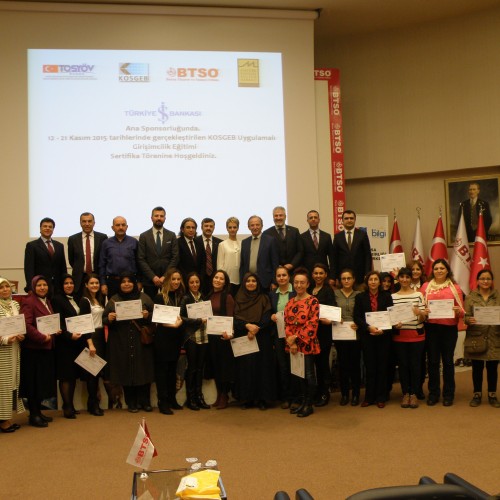 Bursa’da Kadın Girişimcilere sertifikaları törenle verildi.